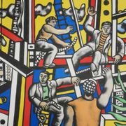 Fernand leger : les constructeurs au palmier, lithographie signée