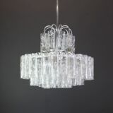 Murano Glass Tube Chandelier Ice by Doria, Germany, 1960s