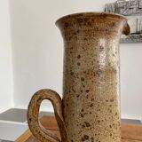 Vintage sandstone pitcher signed Guy Baudat