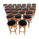 Series of 16 curved wooden bar stools dlg Thonet Baumann Fischel