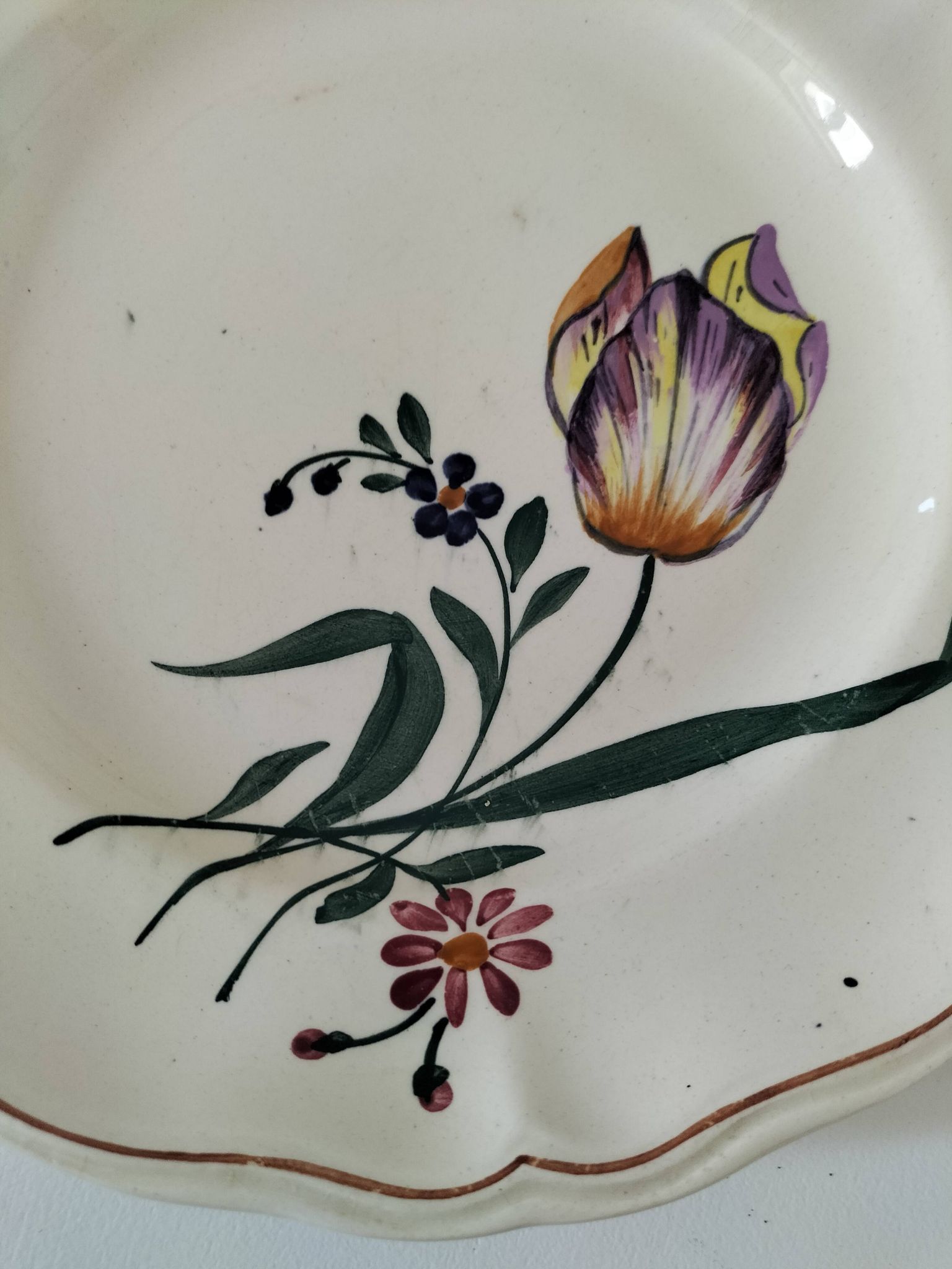 Vintage Longchamp plates – "Tulips" model – 1950s-60s
