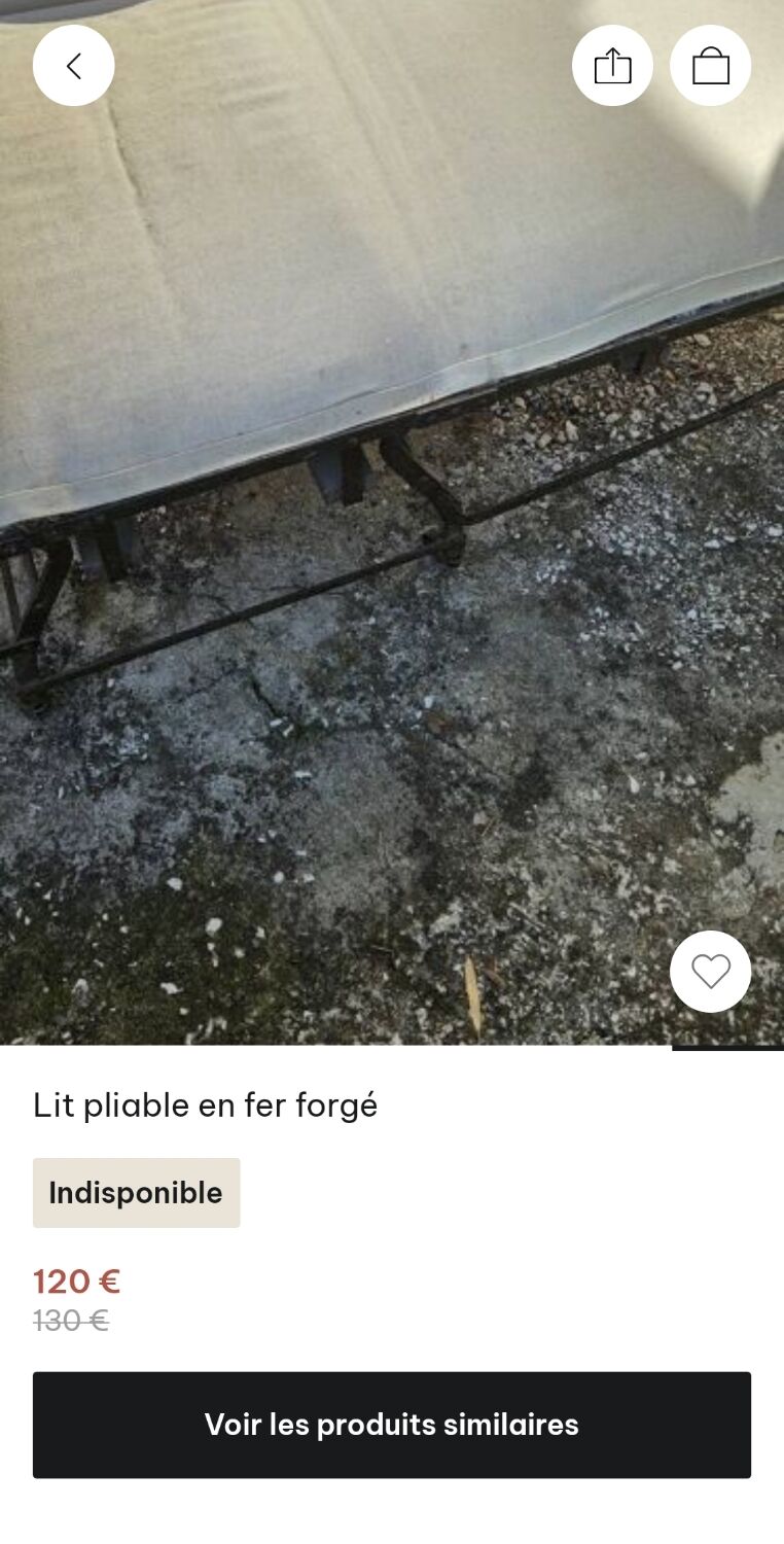 Folding wrought iron bed