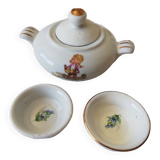 Vintage dinner set: soup tureen and two small plates