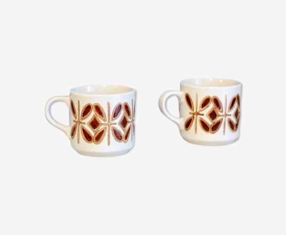 2 tasses motif vintage