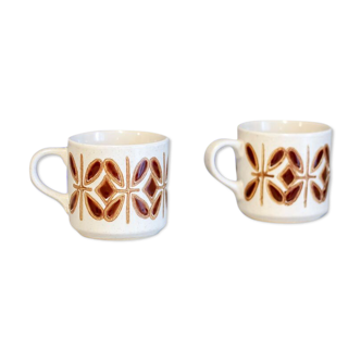 2 tasses motif vintage