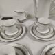 Coffee service for 6 people bavaria white and silver cup plate coffee maker milk pot sugar