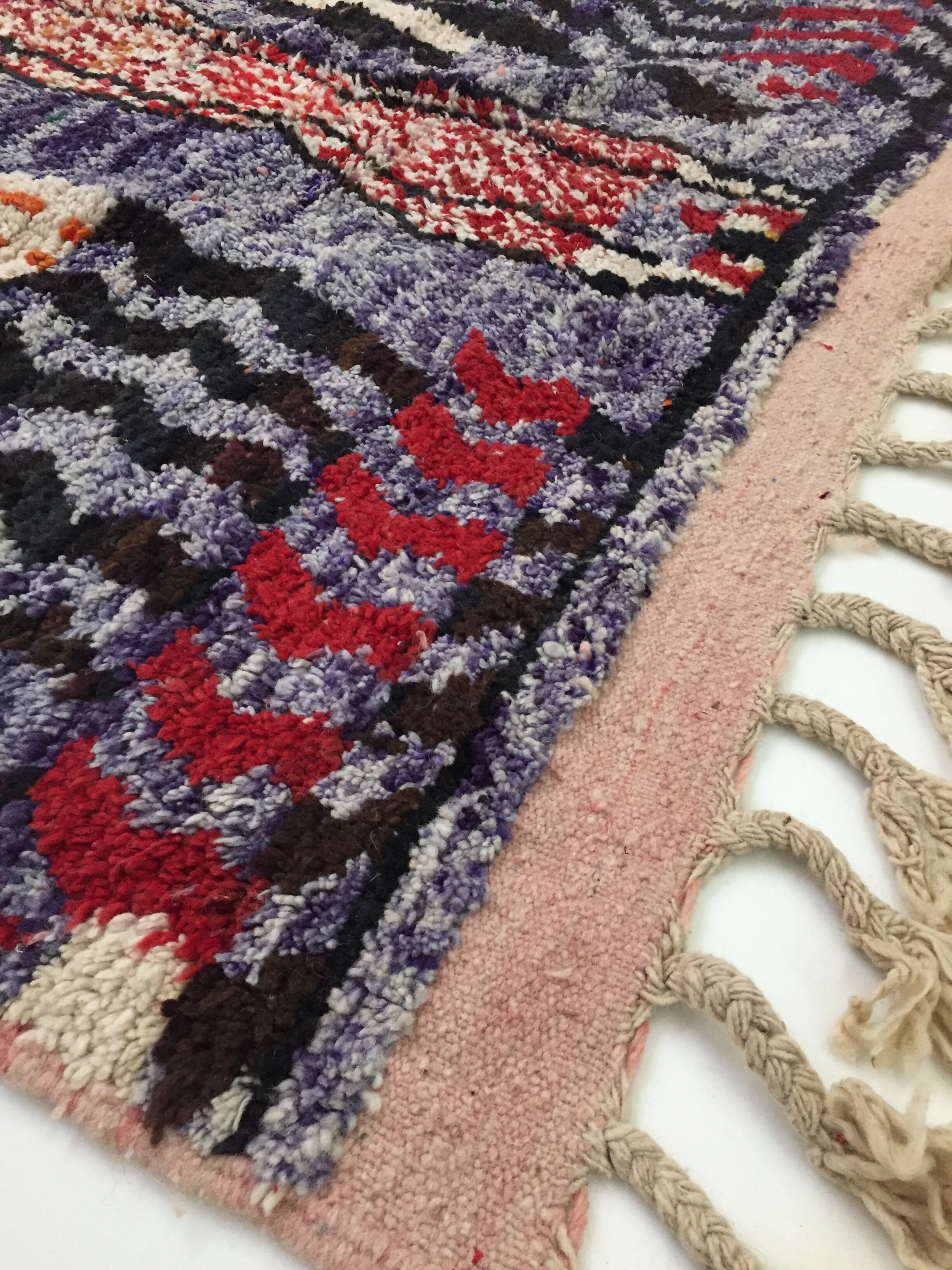 Moroccan Berber carpet Boujaad with colorful patterns 247x162cm