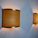 Pair of rattan and brass appliques, Italy, 1960