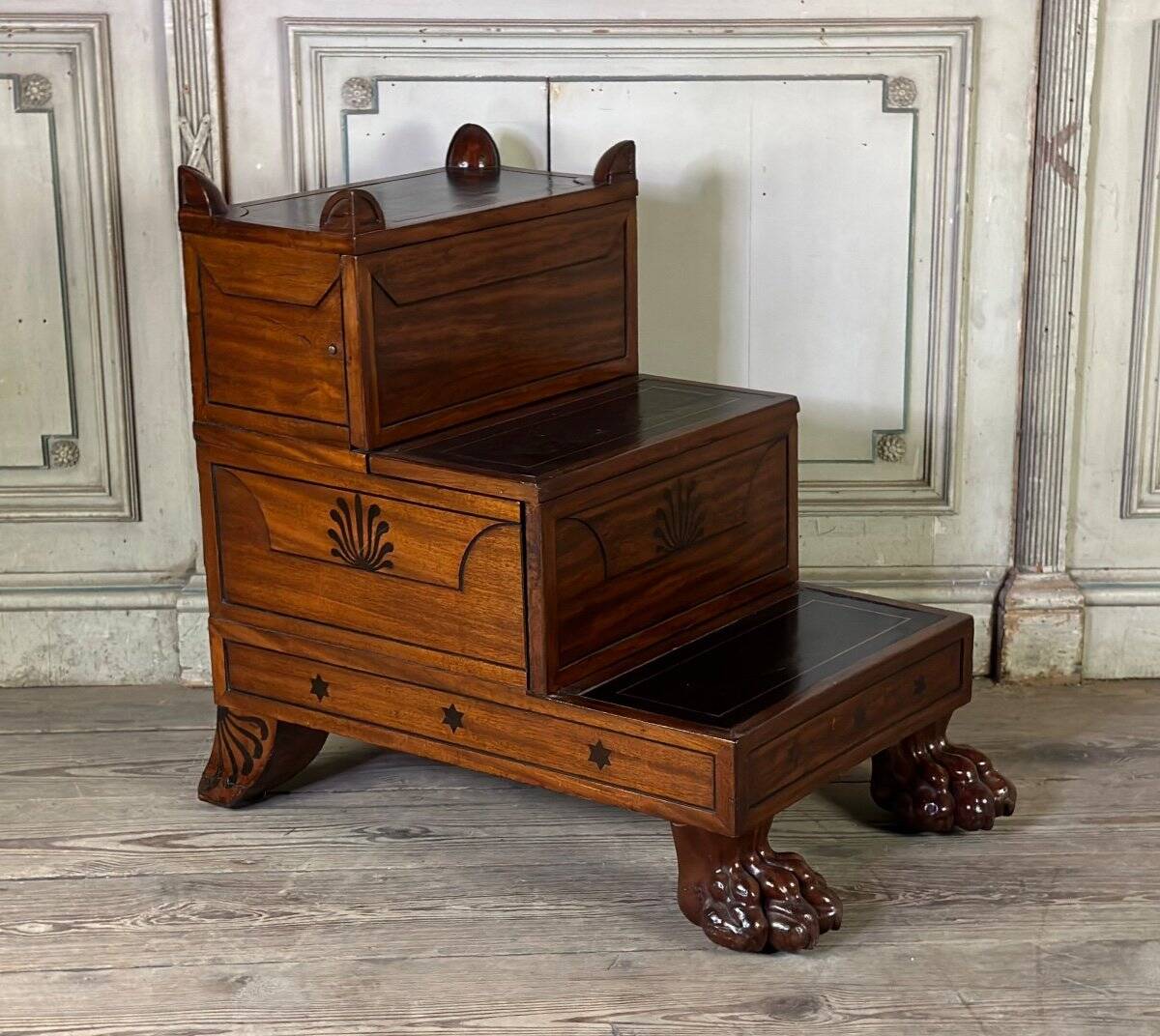 Escalier de bibliothèque Regency, Angleterre vers 1800