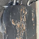 Black marbled formica chairs