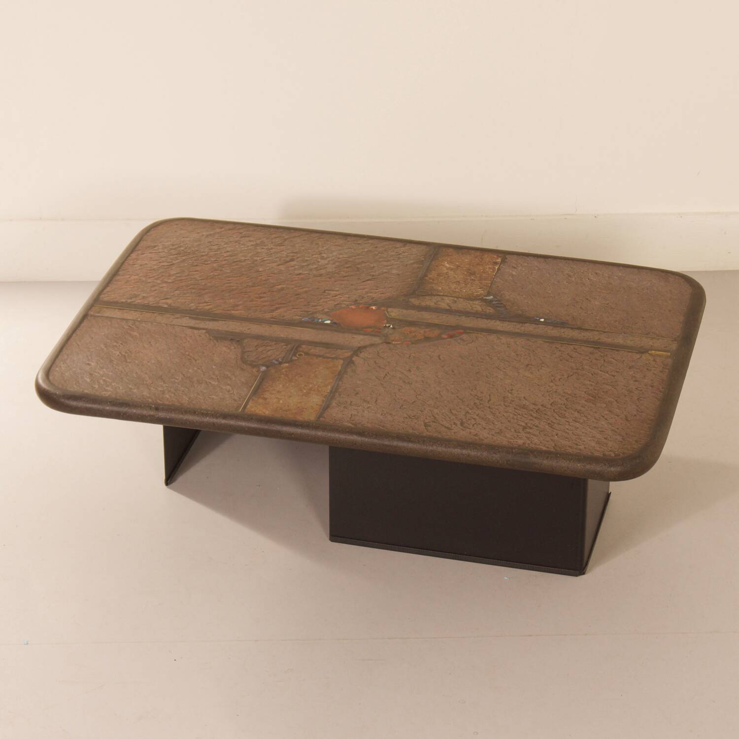 Brutalist Coffee Table by Paul Kingma with a Chamsa (protective hand), 1980s