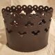 Vintage Magazine Rack Holder Waste Basket Cut Work Brown Leather Oval Shape
