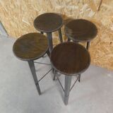 4 old vintage loft bistro stools