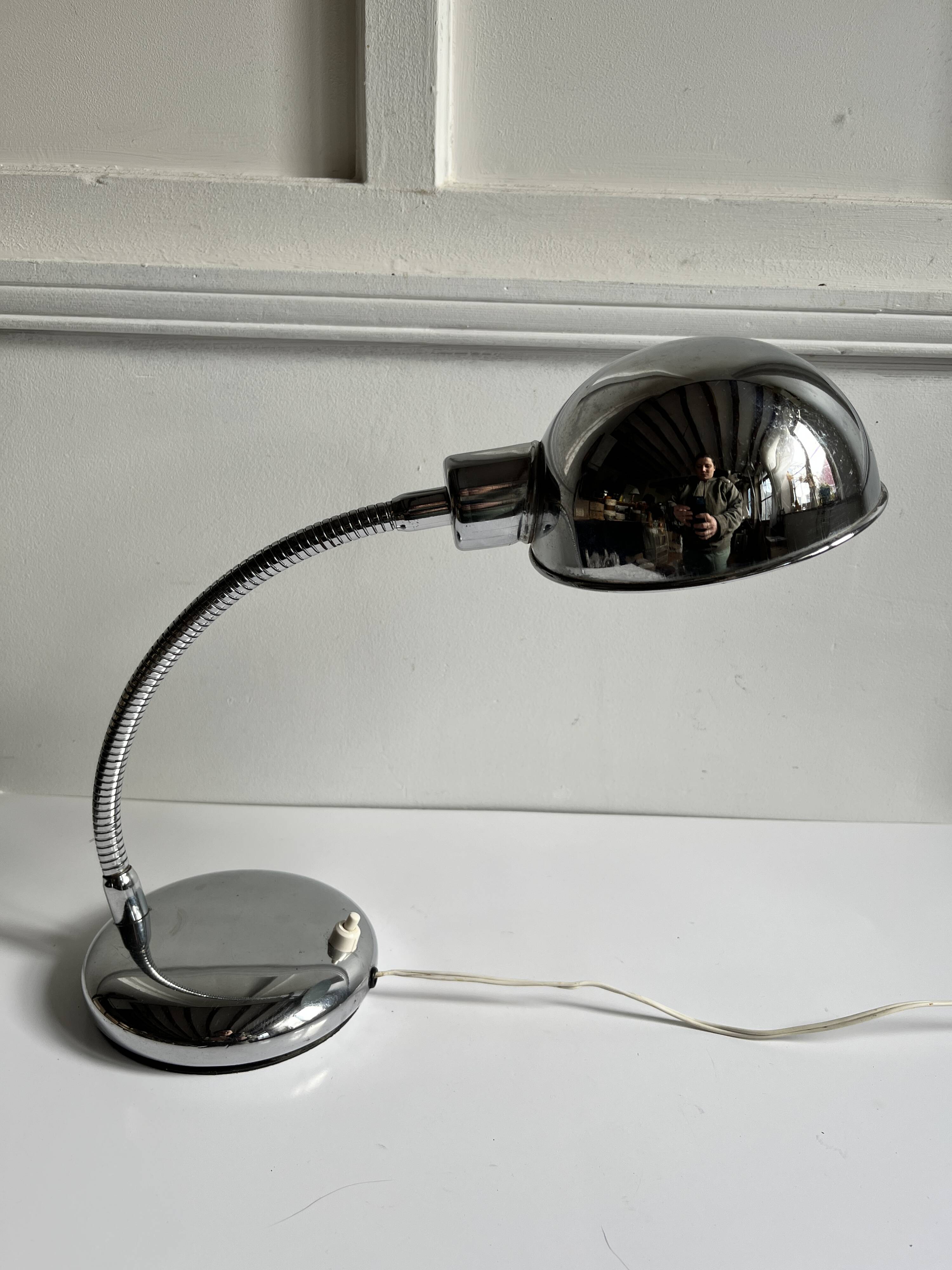 Chrome desk lamp
