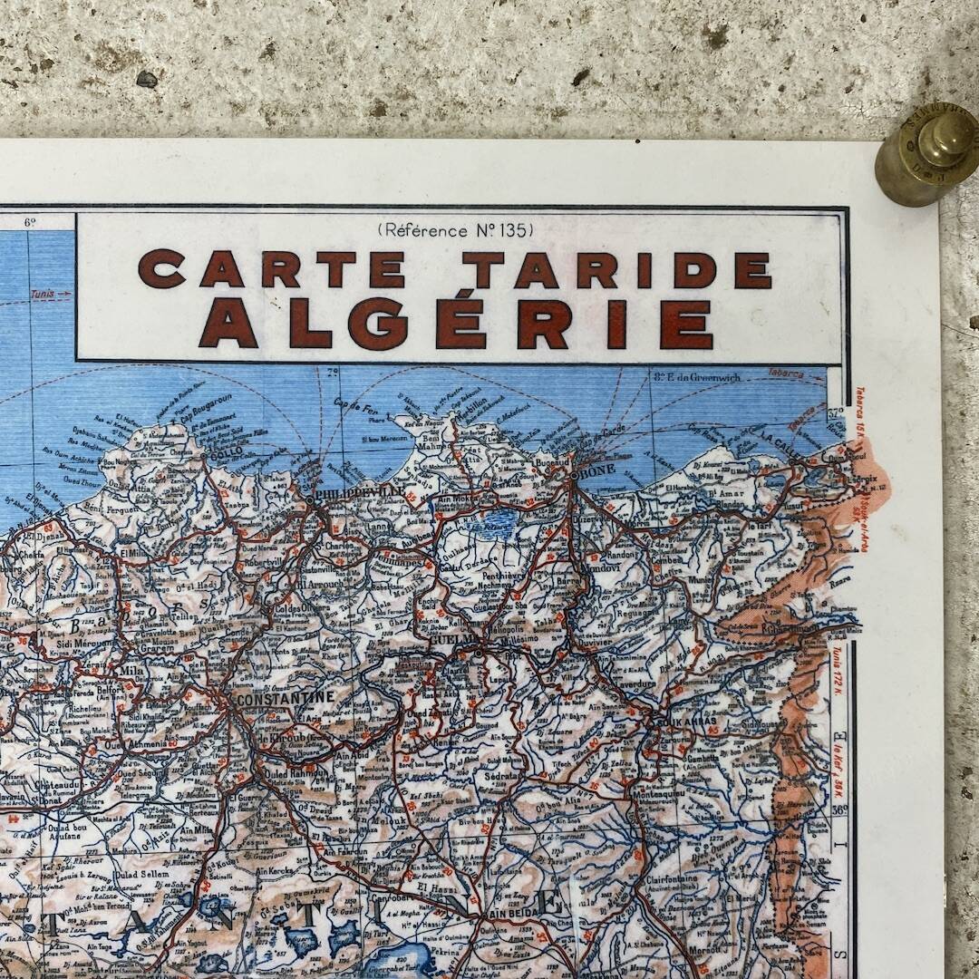 Carte de l'Algérie vintage 1947