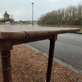 Rustic restaurant bistro table in solid oak, 1900 period - 1m85