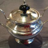 Coffee and the service in silver metal flagship