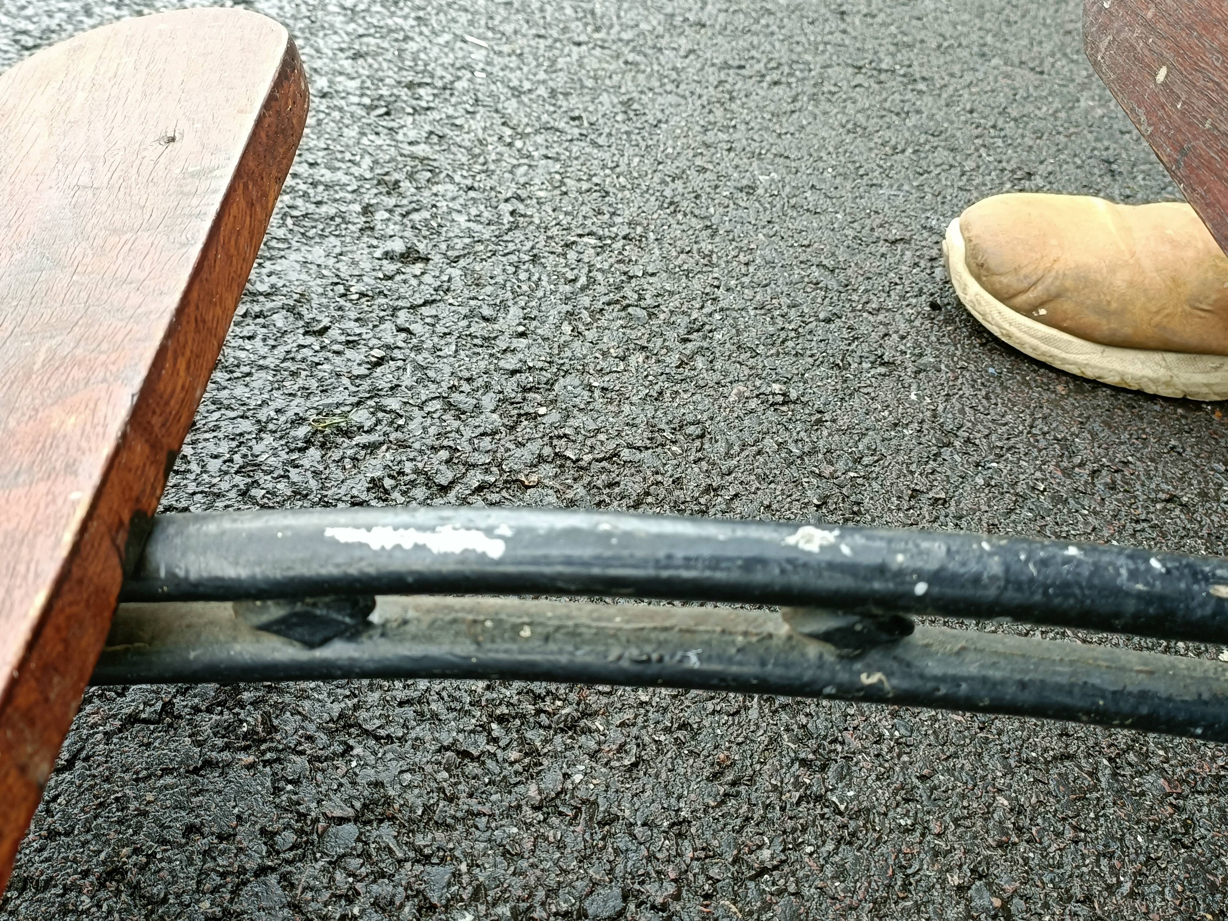 Old garden bench cast iron legs