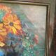 Painting on canvas bouquet of flowers in a vase.