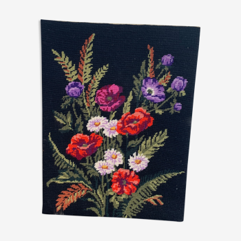 Tapestry canvas the flowers of the field in cotton on vintage frame