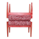 Paire de tabourets en bois crabes rouge