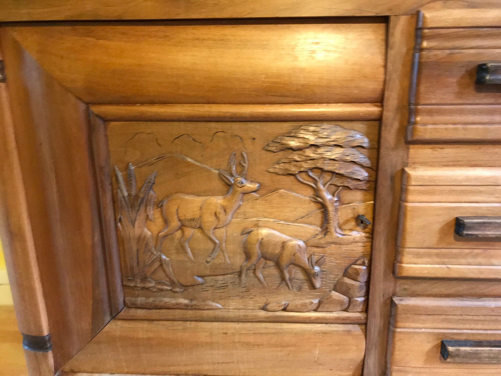 Art deco line-up in 1940s solid oak