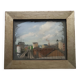 Yvonne Vicat (1902-1994) Pastel Tableau Paysage urbain mai 1946
