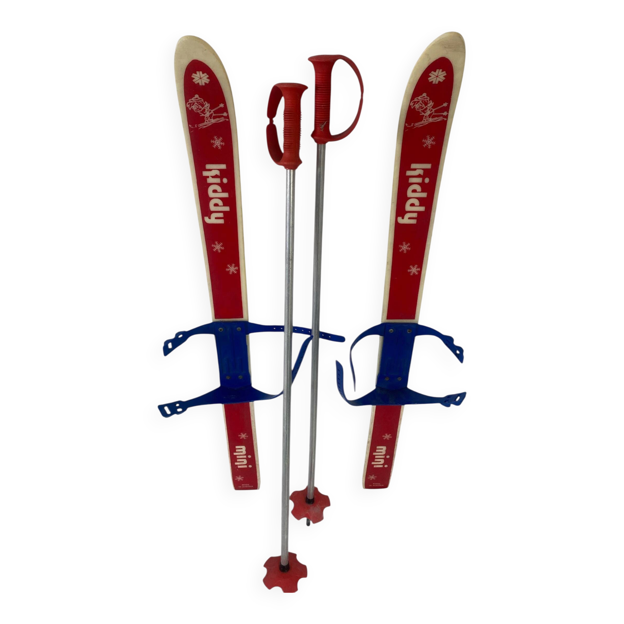 Vintage 80s junior/child ski pair