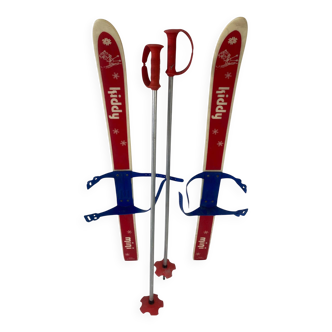 Vintage 80s junior/child ski pair