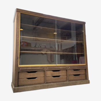 XXL oak display cabinet