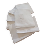 White linen damask napkins Monogram JM