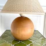 Blond wood ball lamp