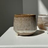 Meeting of three ceramic pieces: ice cup, small cup and small cup