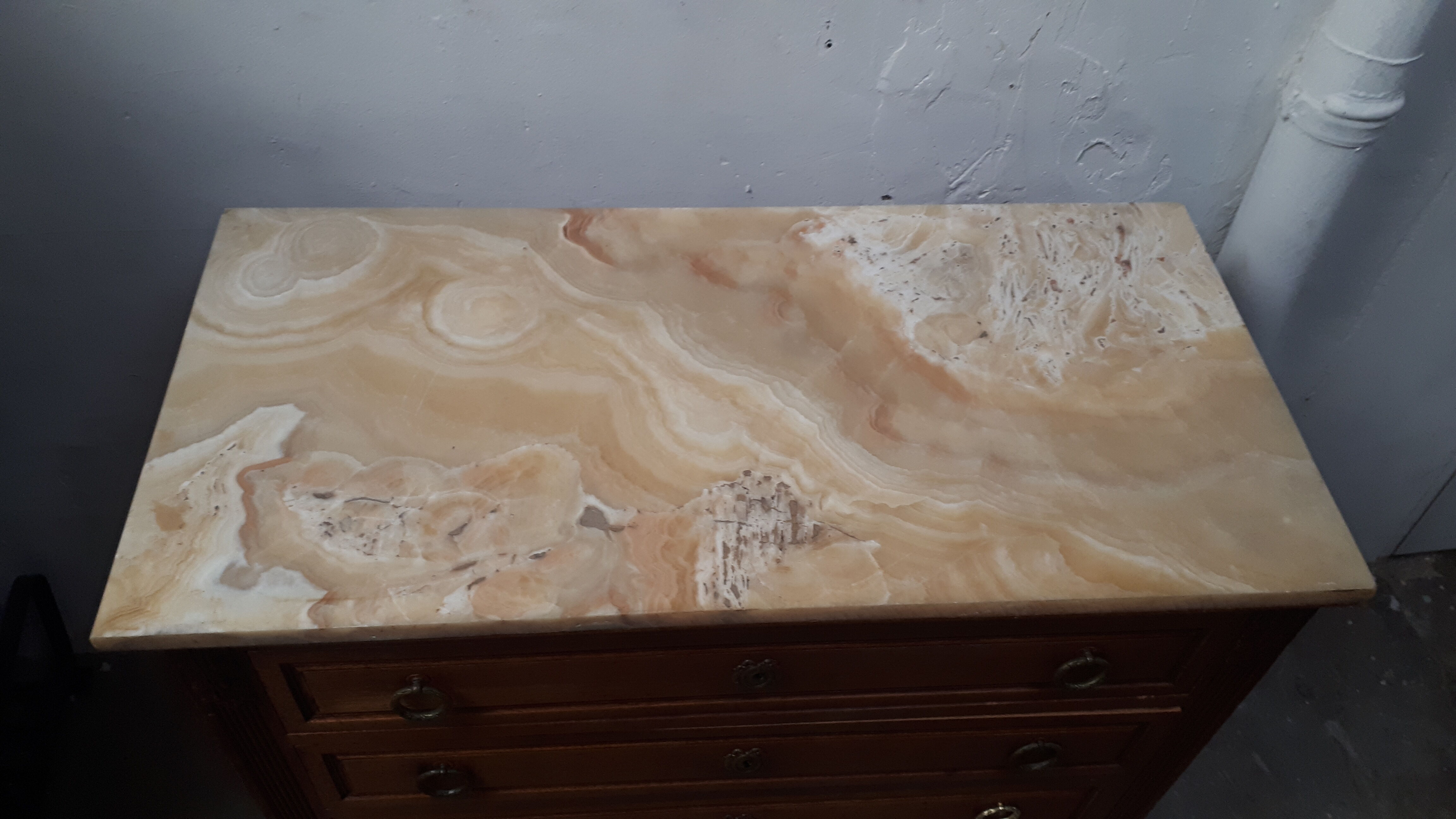 Chest of drawers 3 drawers Napoleon III classic on marble