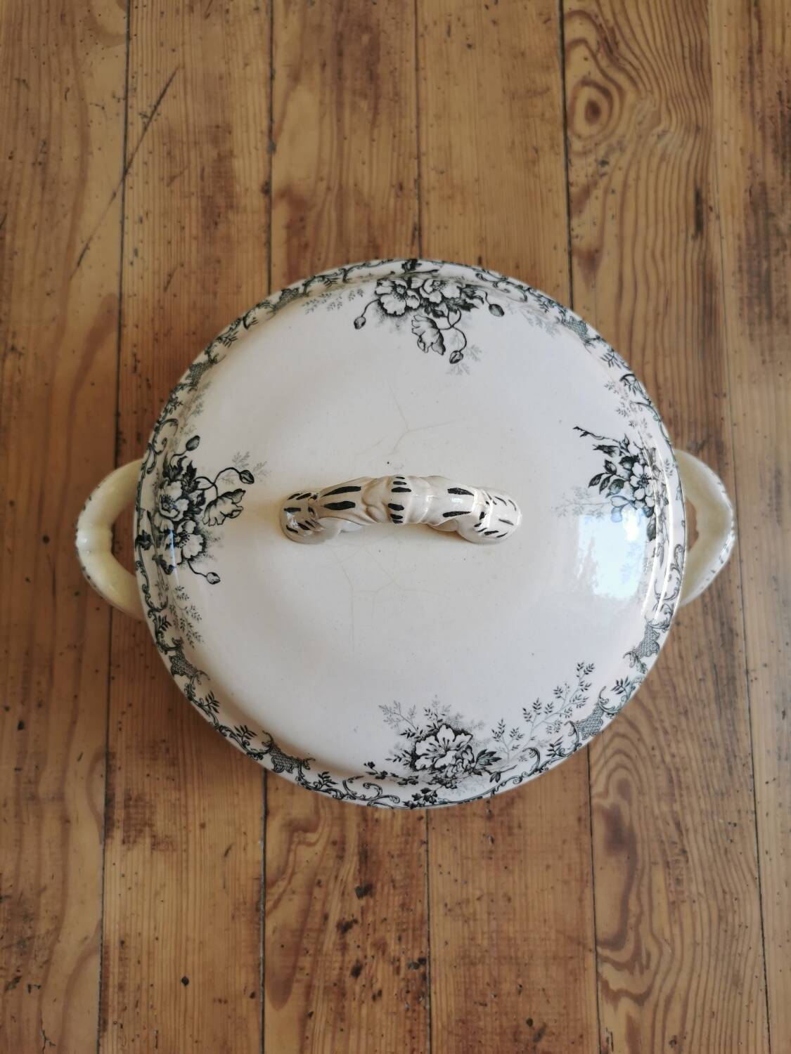 Old HC soup tureen, iron earth