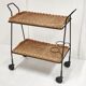 Desserte vintage en rotin & acier 1950