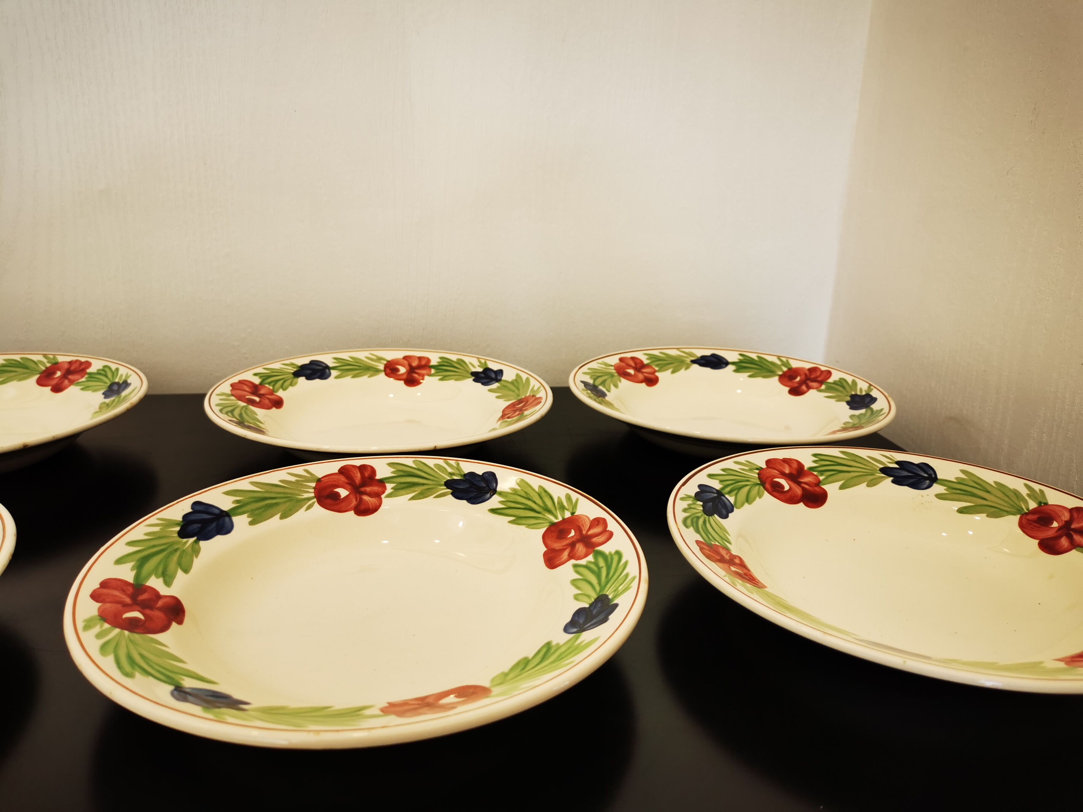 Lot of 6 old soup plates from Nidervillé