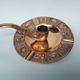 Ashtray and bronze candle holder with the 12 astrological signs of the zodiac