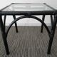 Side table in rattan bamboo and glass 70s