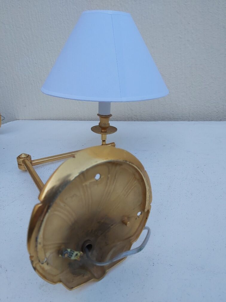 Pair of gilded bronze wall lamps