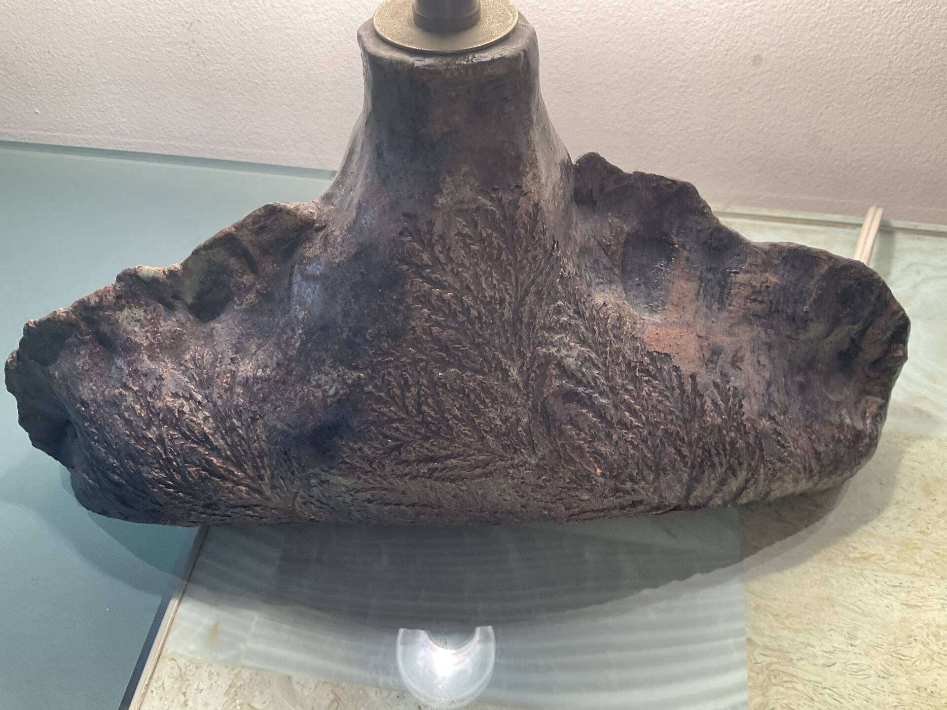 Vintage brutalist ceramic lamp base