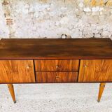 Vintage low row in flame walnut, by G N B , Circa 60