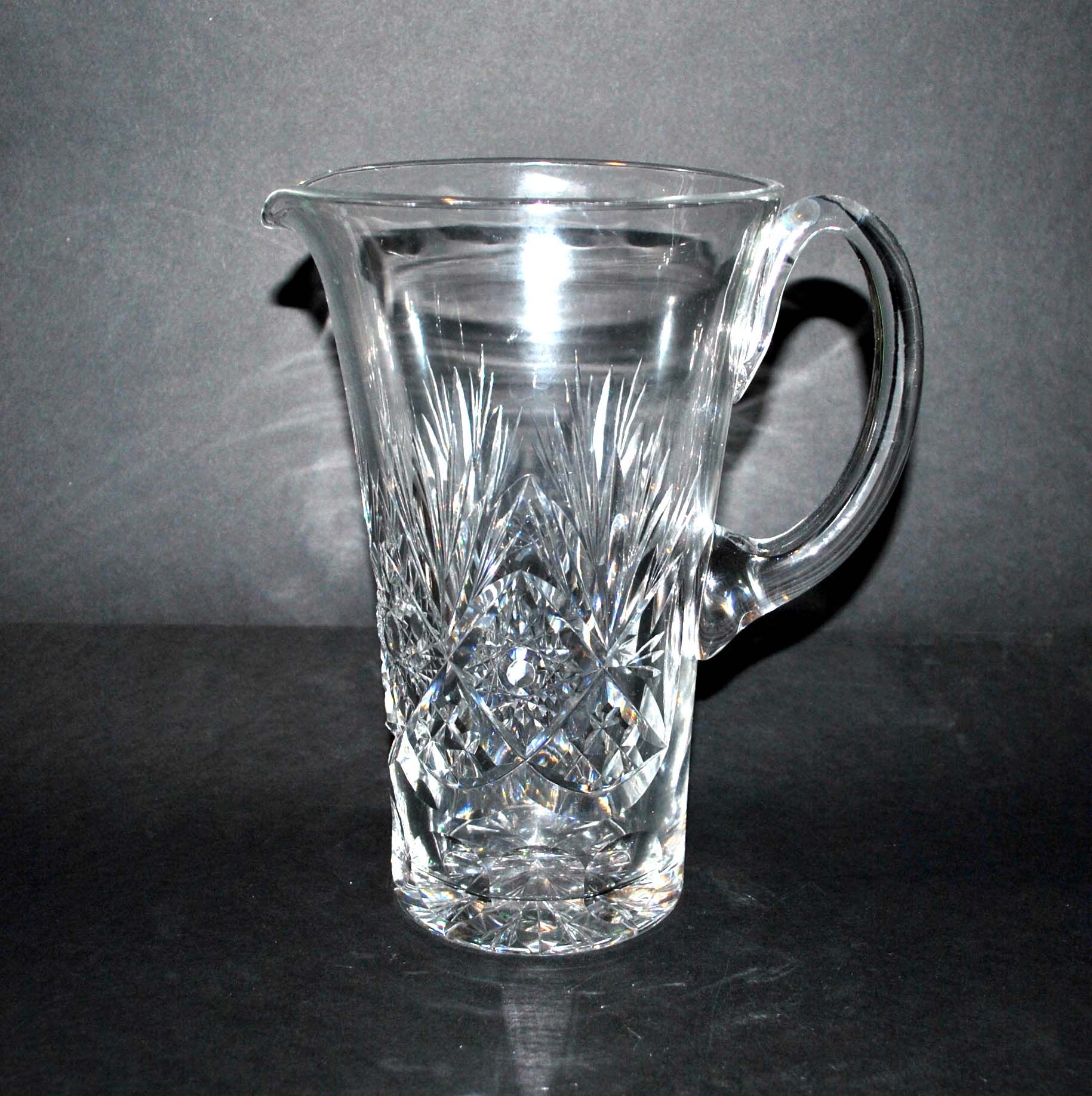 Pitcher in richly cut crystal, 1950