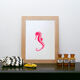 Gravure sous presse hippocampe fuchsia