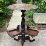 Old pedestal table with rotating trays