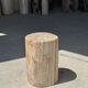 Small side table in white, grey, beige petrified wood H28 D18 - 3330