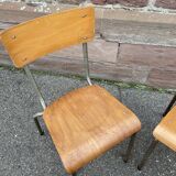4 chaises d'école Vintage
