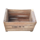 Wooden box with black letters