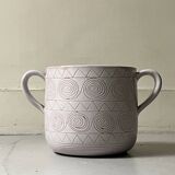 large vase / cache pot in enamelled ceramic signed Robert Picault, Vallauris 1950