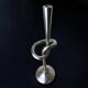 XL knotted candlestick in solid aluminium, Italy, 1980s